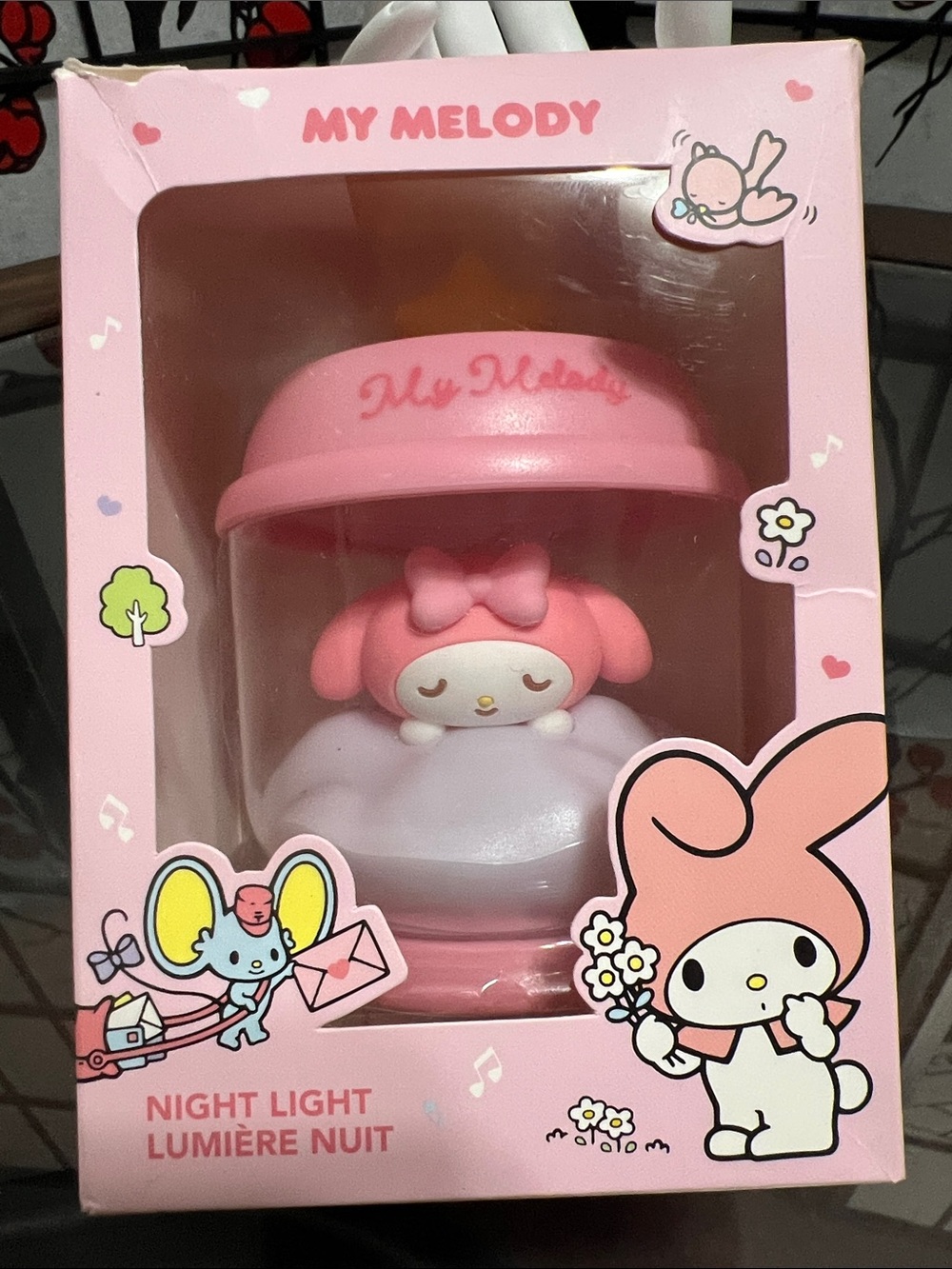Sanrio My Melody Pink Night Light with White Base